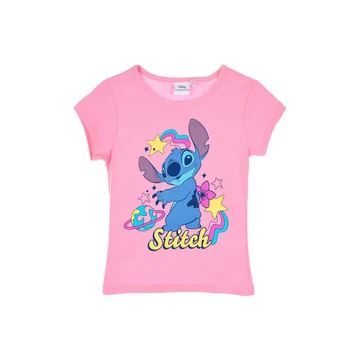 Disney Lilo és Stitch, A csillagkutya Pink gyerek rövid póló, felső 3 - 8 év / 98 - 128 cm