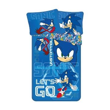 Sonic a sündisznó Let&#039;s go ágyneműhuzat 140×200cm, 70×90 cm