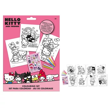 Hello Kitty Friends színező szett matricával