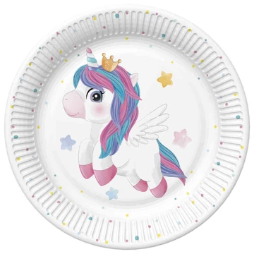 Unikornis Magical Star papírtányér 8 db-os 22,7 cm