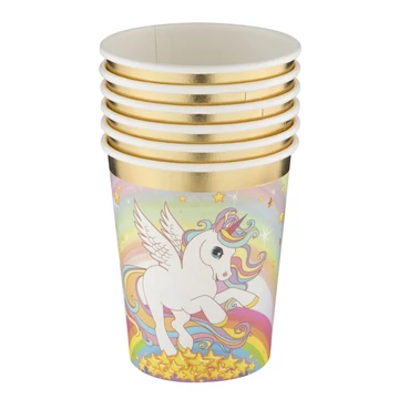 Unikornis Rainbow papír pohár 6 db-os 250 ml