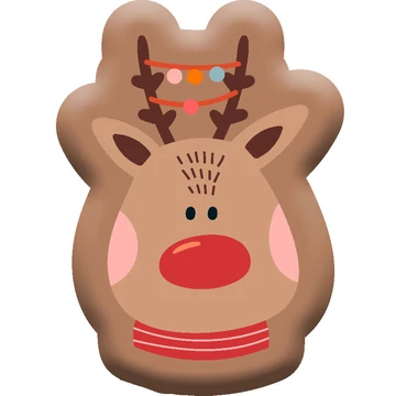 Rénszarvas Brown Karácsony formapárna, díszpárna 40x27 cm Velúr