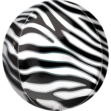 Zebra mintás Safari gömb fólia lufi 40 cm