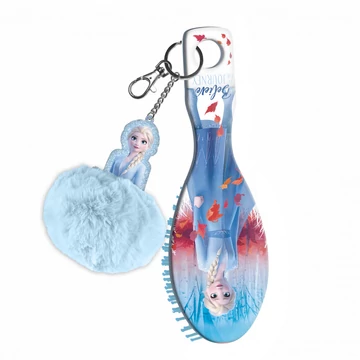 Disney Jégvarázs Elsa mini hajkefe pompom dísszel