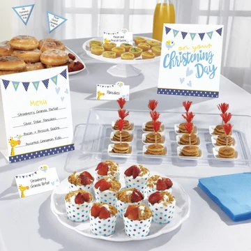 Keresztelő Christening Blue asztali dekoráció szett 12 db-os