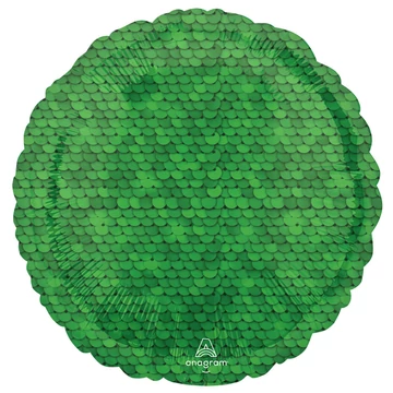 Zöld Sequin mintás fólia lufi 43 cm