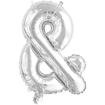 Ezüst Silver &amp; betű fólia lufi, 46 cm