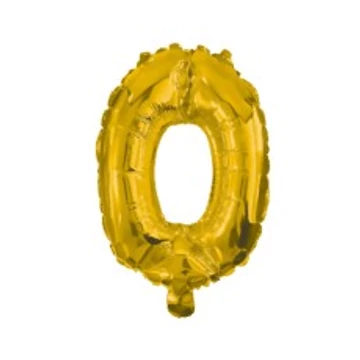 Arany Gold 0-ás szám fólia lufi 10 cm
