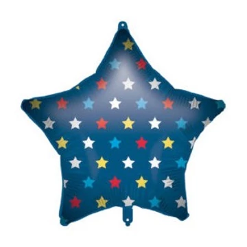 Csillag Blue Star fólia lufi 46 cm