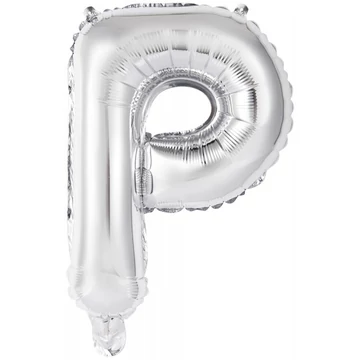 Ezüst Silver P betű fólia lufi 45 cm