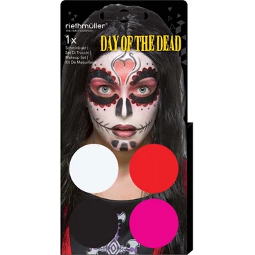 Day of the Dead Halloween arcfesték, smink szett