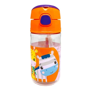 Fisher-Price Animals Jungle műanyag szívószálas kulacs akasztóval 350 ml