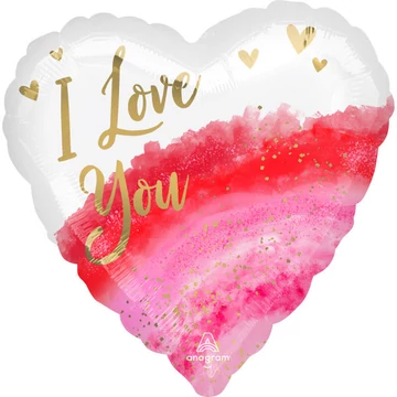 I love You Watercolor fólia lufi 43 cm