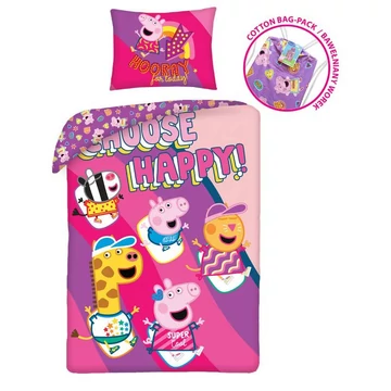 Peppa malac Choose Happy ágyneműhuzat 140×200cm, 70×90 cm