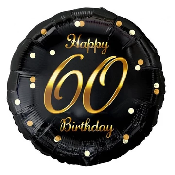 Happy Birthday 60 B&amp;C Gold fólia lufi 36 cm