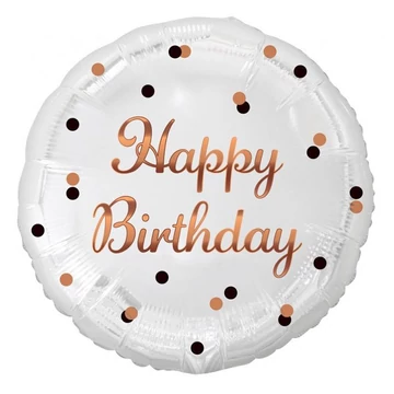 Happy Birthday B&amp;C White fólia lufi 36 cm