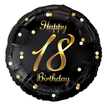 Happy Birthday 18 B&amp;C Gold fólia lufi 36 cm