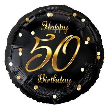 Happy Birthday 50 B&amp;C Gold fólia lufi 36 cm