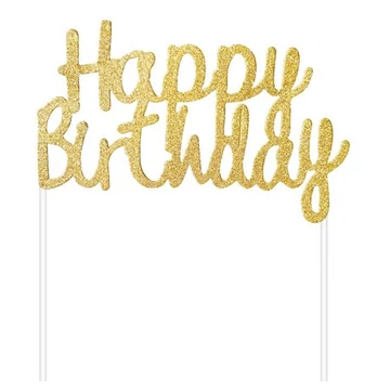 Happy Birthday Gold B&amp;C torta dekoráció