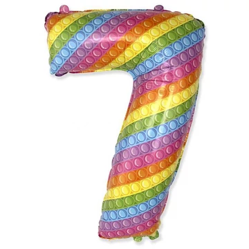 Pop It 7-es szám fólia lufi 69 cm (WP)