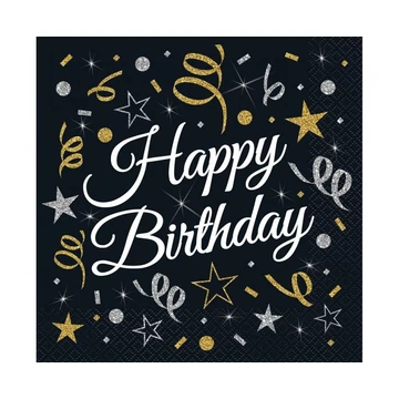 Happy Birthday B&amp;C szalvéta 20 db-os 33x33 cm