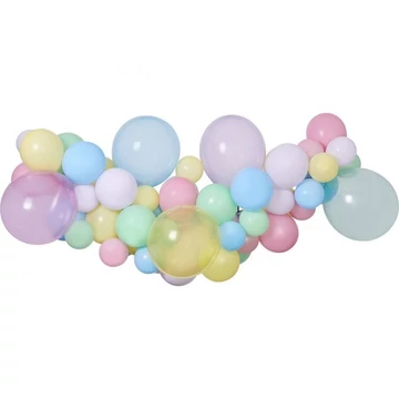 Színes Pastel léggömb, lufi girland szett 65 db-os