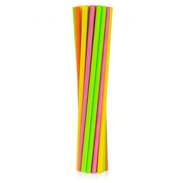 Színes Neon papír szívószál 24 db-os