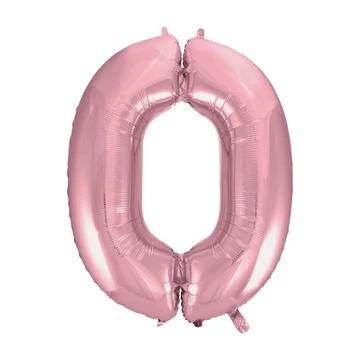 Rózsaszín Light Pink 0-ás szám fólia lufi 92 cm