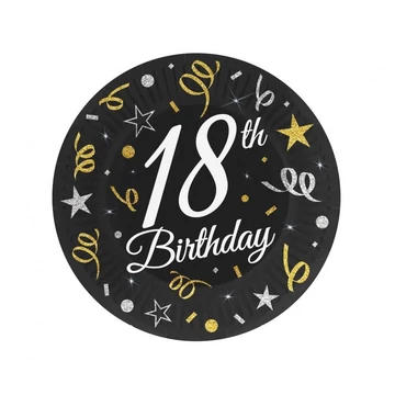 Happy Birthday 18 B&amp;C papírtányér 6 db-os 18 cm