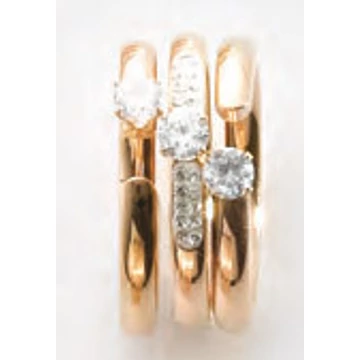 Victoria Rose gold színű fehér köves 3-as gyűrű szett