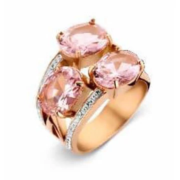 Victoria Rose gold színű fehér, rózsaszín köves gyűrű