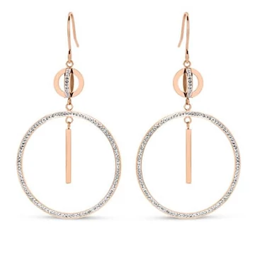 Victoria Rose gold színű fehér köves karika fülbevaló