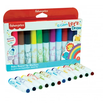 Fisher-Price Let&#039;s Draw kimosható filctoll 12 db-os