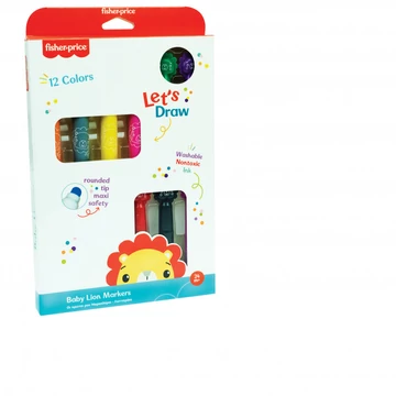Fisher-Price Let&#039;s Draw kimosható filctoll 12 db-os