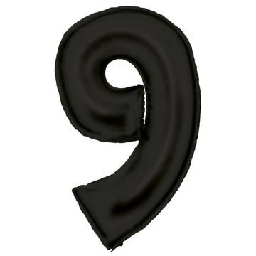 Fekete Lustre Black 9-es szám fólia lufi 86 cm
