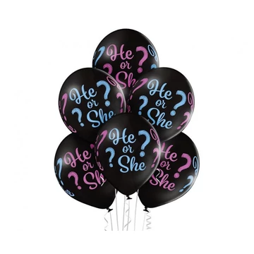 Fiú vagy Lány He or She léggömb, lufi 6 db-os 12 inch (30cm)