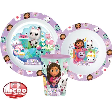 Gabi babaháza Wonderland étkészlet, micro műanyag szett, pohárral 260 ml