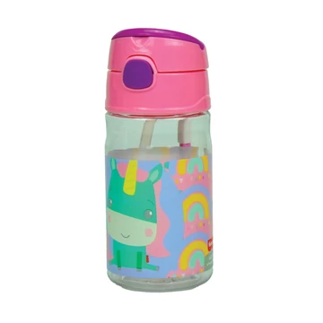 Fisher-Price Animals Unicorn Cute műanyag szívószálas kulacs akasztóval 350 ml