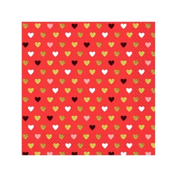 Szerelem XOXO Red szalvéta 20 db-os 33x33 cm