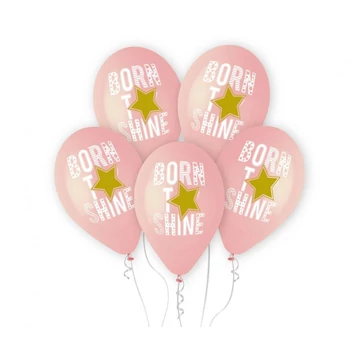 Born to Shine Pink léggömb, lufi 5 db-os 13 inch (33 cm)