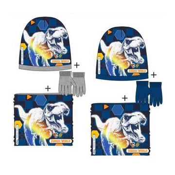 Jurassic World Attack gyerek sapka + snood + kesztyű szett