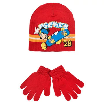 Disney Mickey Skate gyerek sapka + kesztyű szett 54 cm