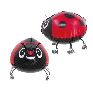 Katicabogár Red sétáló fólia lufi 37 cm