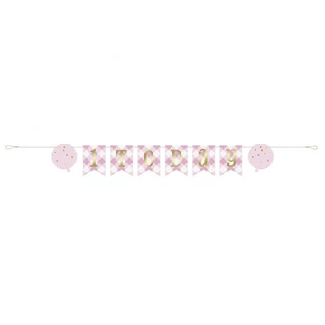 1st Birthday Pink, Első születésnap papír felirat 182 cm