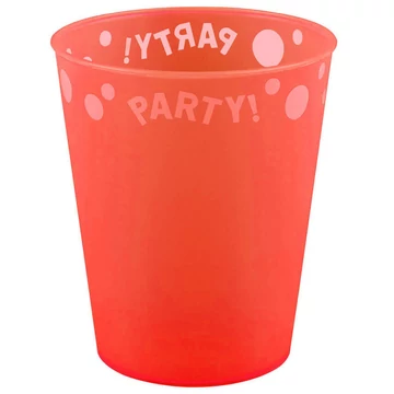 Orange Fluorescent, Narancssárga micro prémium műanyag pohár 250 ml