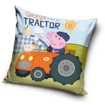 Peppa malac George&#039;s Tractor párnahuzat 40x40 cm Velúr