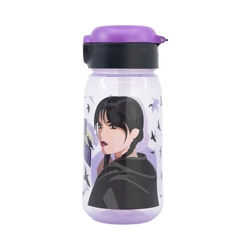 Wednesday Nevermore Academy műanyag szívószálas kulacs 510 ml