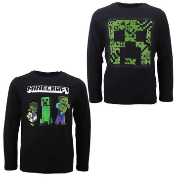 Minecraft Dark gyerek hosszú ujjú póló, felső 8 - 12 év / 128 - 152 cm