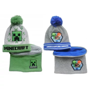 Minecraft Explore gyerek sapka + snood szett 52-54 cm