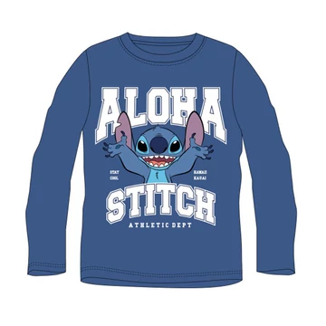 Disney Lilo és Stitch, A csillagkutya Athletic Blue gyerek hosszú póló, felső 7 év / 122 cm